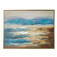 Wholesale Modern Blue Sky Oil Paintings CAFA5136 Embellish Gold Leaf Framed Wall Art Paintings