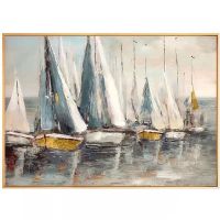 Wholesale Modern Gold Leaf Boat Oil Paintings CAFA5126 Abstract Cancas Wall Art Paintings