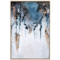 Wholesale Abstract Blue Canva Wall Art CAFA5146 Modern Framed Art Painting for Home Decoration