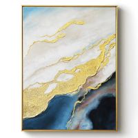 Wholesale Modern Gold Foil Oil Paintings CAFA5147 Abstract Canvas Wall Art Paintings