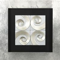 Wholesale Modern Wood Carving 3D Shadow Box UASB1216 Silver Framed Artwork