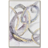 Wholesale modern gold foil oil paintings CAFA5336 abstract circle wall art paintings