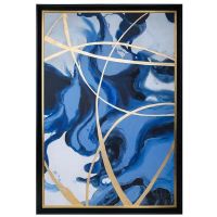 Wholesale CAFA5342 modern blue and god foil oil paintings