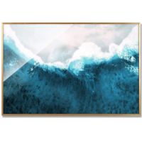 Wholesale CAFA5192B Modern Sea Wave Oil Paintings Wall Art Paintings Framed Canvas Artwork