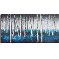 Wholesale UACA6090 modern blue forest oil paintings